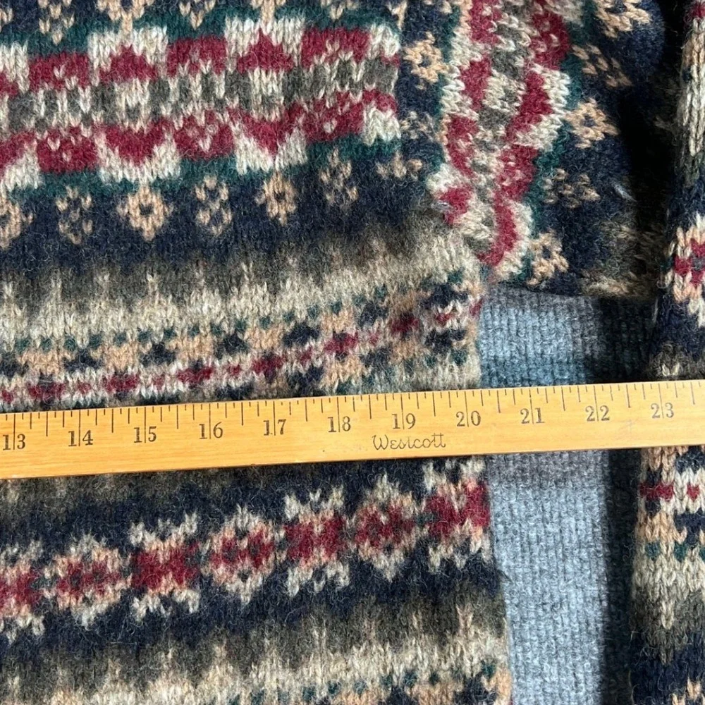 Vintage Abercrombie & Fitch Sweater Mens Large Multi Fair Isle Knit Crewneck